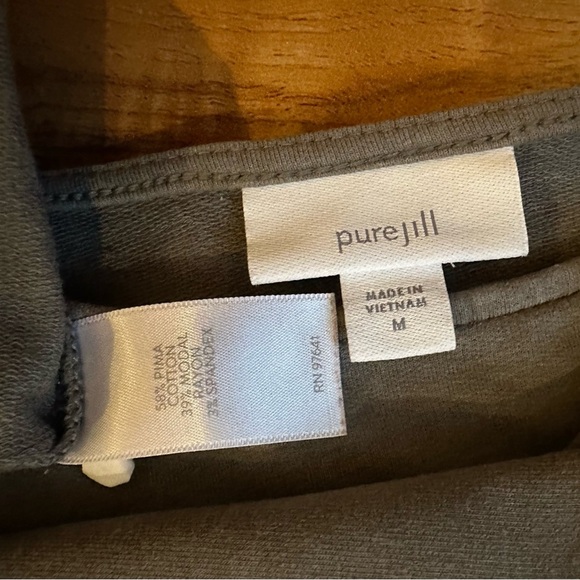 J.Jill Pure Harmony M Sweatshirt With Pockets Mushroom Green - Picture 2 of 8